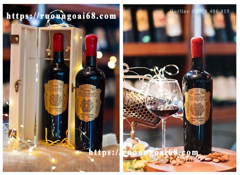 Rượu Vang Fiorito Negroamaro hộp gỗ đơn