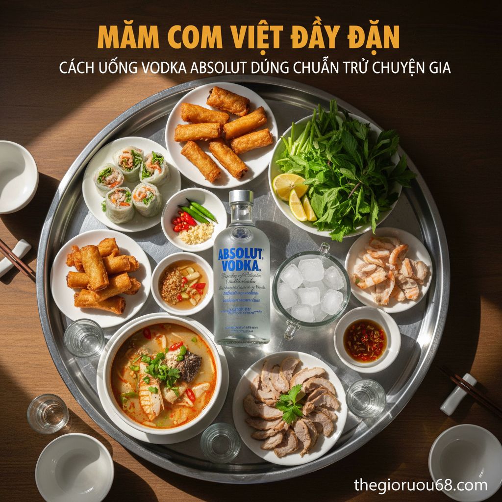 Cách uống Vodka Absolut đúng chuẩn từ chuyên gia 5 Mâm cơm Việt đầy đặn
