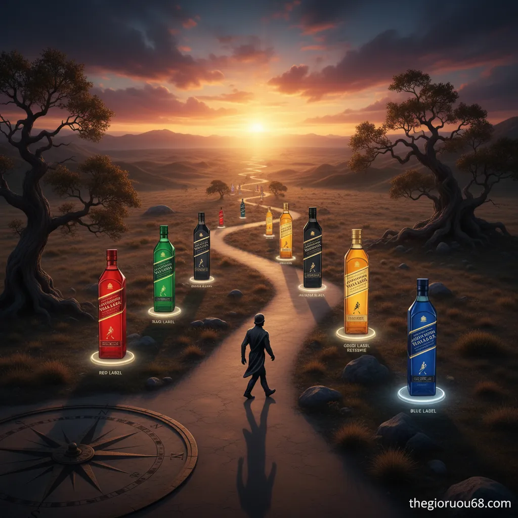 Rượu Johnnie Walker có bao nhiêu loại? Cách phân biệt chi tiết 5 Hành trình Striding Man